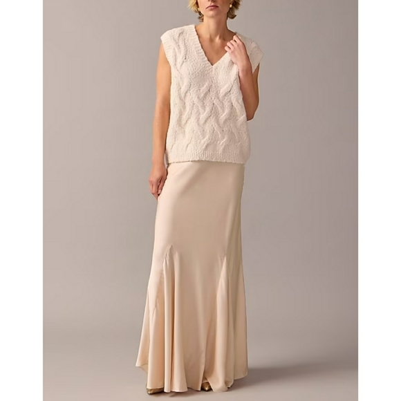 J.Crew Collection drapey slip skirt in featherweight satin - Picture 3 of 15
